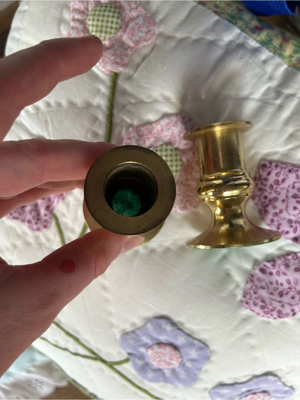 Brass Candlestick Pair - Polished Gold Finish